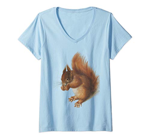 Damen Eichhörnchen Liebe Vintage lustiges Eichhörnchen T-Shirt mit V-Ausschnitt von Eichhörnchen Liebe Vintage lustiges Eichhörnchen