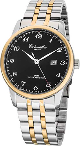 Eichmüller Analog Herrenuhr mit Edelstahl Armband, Datumsanzeige auf 15 Uhr 5ATM Eichmüller Analog Herrenuhr mit Edelstahl Armband, Datumsanzeige auf 15 Uhr 5ATM von Eichmüller since 1950