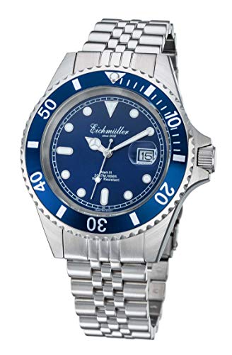 Eichmüller Taucheruhr 3464-04 Edelstahl-blau 20 ATM Edelstahlband 43 mm von Eichmüller since 1950