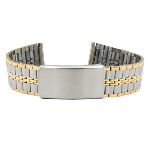 Eichmüller since 1950 Uhrenband Edelstahl in 12/14/16/18/20 mm Gliederband Silber Gold (Bicolor (002), 12 mm) von Eichmüller since 1950