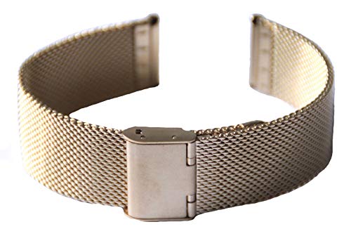 Eichmüller 20mm Edelstahl Meshband Uhren Armband Gold mit Sicherheitsverschluss von Eichmüller