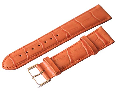 Eichmüller 20mm Leder Uhren Armband genarbt mit Goldener Edelstahl Dornschließe von Eichmüller since 1950