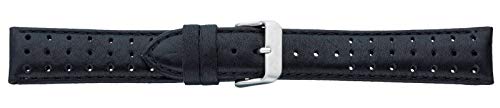 Eichmüller 22mm Leder Uhren Armband Schwarz atmungsaktiv Ersatzband von Eichmüller