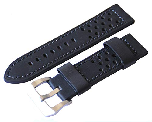 Eichmüller 24mm Leder Uhren Armband 4,00mm Stärke 7fach Lochung Ersatzband von Eichmüller