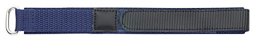 Eichmüller Textil Uhrenarmband mit Klettverschluss, Dunkelblau, 22mm, Klassisch von Eichmüller