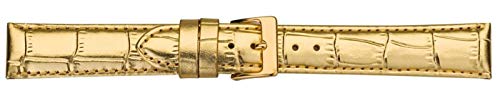 Eichmüller 18mm weiches Leder Uhren Armband mit Krokoprägung goldfarben von Eichmüller