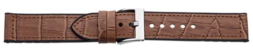 Eichmüller 22mm Hybrid Leder Uhren Armband Braun Silikon gepolstert Krokonarbung Eichmüller 22mm Hybrid Leder Uhren Armband Braun Silikon gepolstert Krokonarbung von Eichmüller since 1950