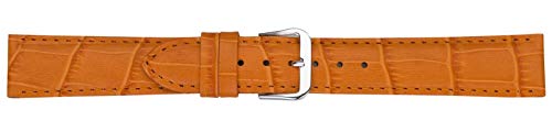 Eichmüller 22mm Leder Uhren Armband Orange mit Alligator Narbung, Ersatzband von Eichmüller