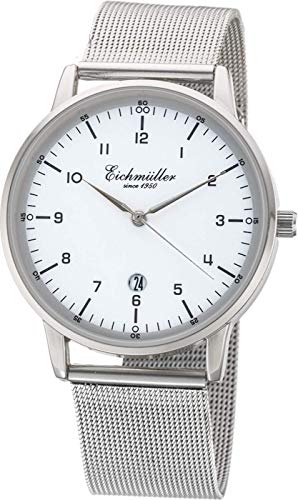 Eichmüller Analog Edelstahl Herrenuhr mit Datumsanzeige, Milanaise Armband von Eichmüller