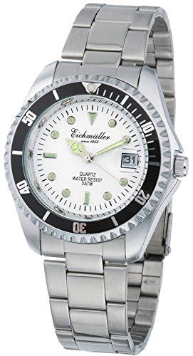 Eichmüller Edelstahl Armbanduhr Herrenuhr mit Datum Silber / Weiß Miyota 2115 von Eichmüller since 1950
