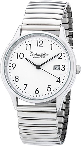 Eichmüller Herrenuhr Flexband Zugband Uhr Edelstahl poliert 5ATM mit Datum von Eichmüller since 1950