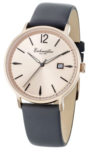 Eichmüller Leder Herrenuhr Grau Roségold mit Datumsanzeige 5ATM von Eichmüller since 1950