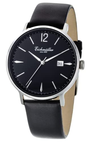 Eichmüller Leder Herrenuhr Schwarz mit Datumsanzeige 5 ATM von Eichmüller since 1950