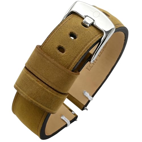 Eichmüller since 1950 Lederband Quick Release Uhrband in 20/22/24 mm Schwarz Braun Beige Grau Blau (B58 - Beige, 24 mm) von Eichmüller since 1950