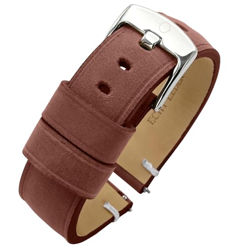 Eichmüller since 1950 Lederband Quick Release Uhrband in 20/22/24 mm Schwarz Braun Beige Grau Blau (B59 - Braun, 24 mm) von Eichmüller since 1950