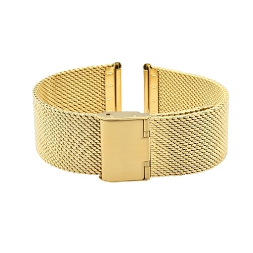 Eichmüller Milanaise Uhrenband Fein in 12/14/16/18/20 mm Stahl Silber Gold (PVD-Gold (029), 18 mm) von Eichmüller since 1950