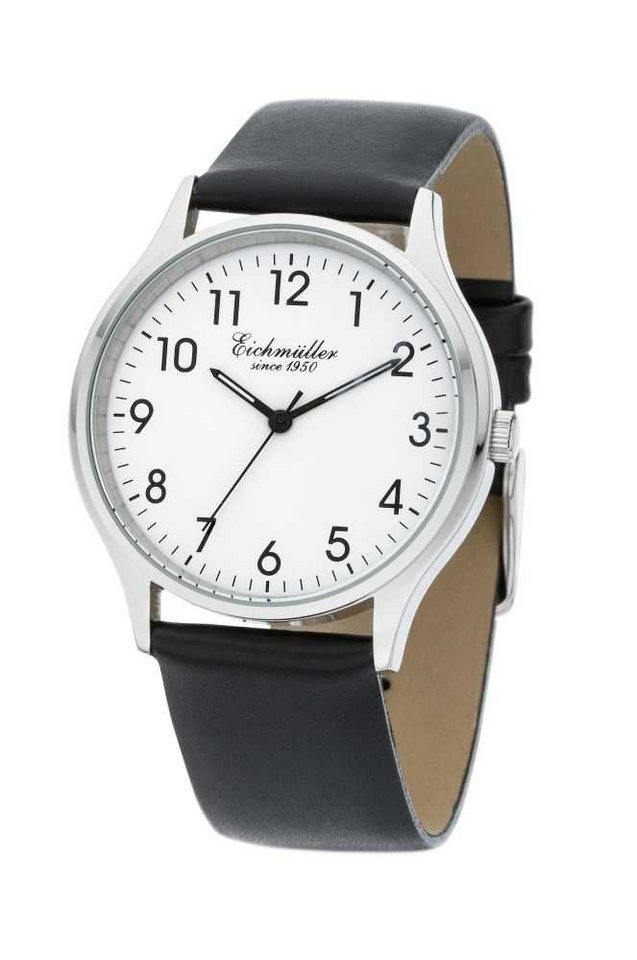 Eichmüller Quarzuhr Herren, Sehr flaches Gehäuse, Weißes Zifferblatt 3050-01, Lederarmband, Elegante Armbanduhr für Business und Freizeit Eichmüller Quarzuhr Herren, Sehr flaches Gehäuse, Weißes Zifferblatt 3050-01, Lederarmband, Elegante Armbanduhr für Business und Freizeit von Eichmüller