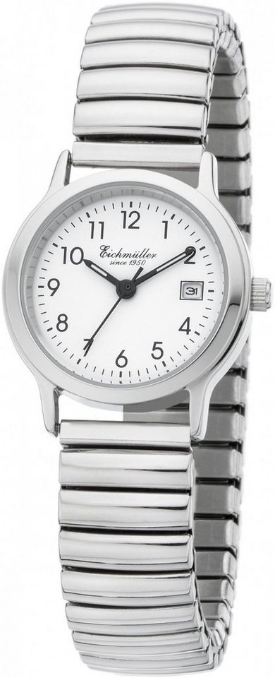 Eichmüller Quarzuhr Damenuhr 3057-01 Weiss Zugband poliert 26 mm von Eichmüller