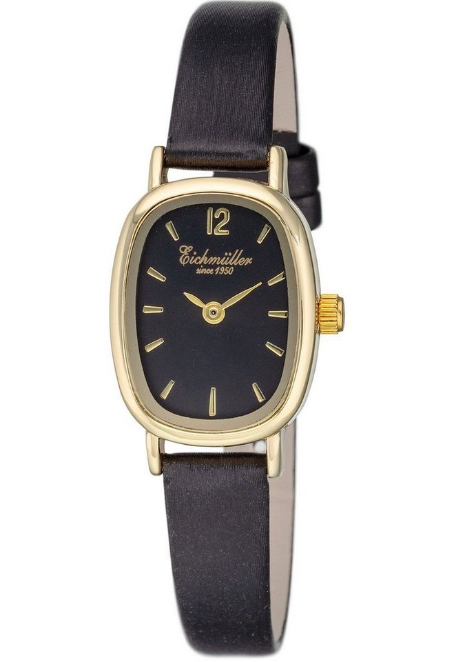 Eichmüller Quarzuhr Klassische Damenuhr RE1085 Goldfarben Schwarz 20x26 mm von Eichmüller