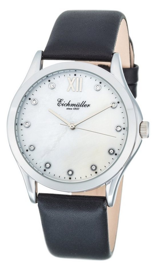 Eichmüller Quarzuhr Damenuhr RE1139 Zirkonia Weiss 39 mm von Eichmüller