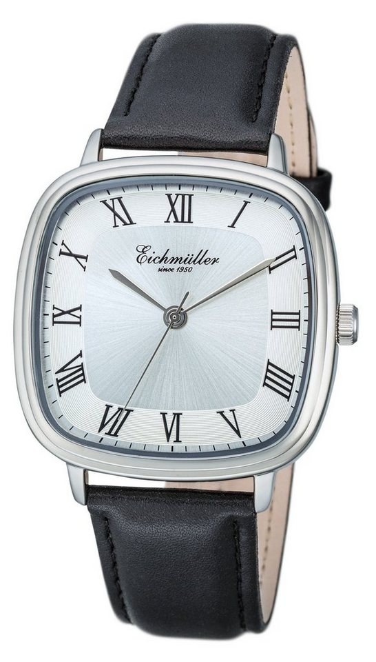 Eichmüller Quarzuhr Klassische Herrenuhr RE1143 Silberfarben Schwarz 39 mm von Eichmüller