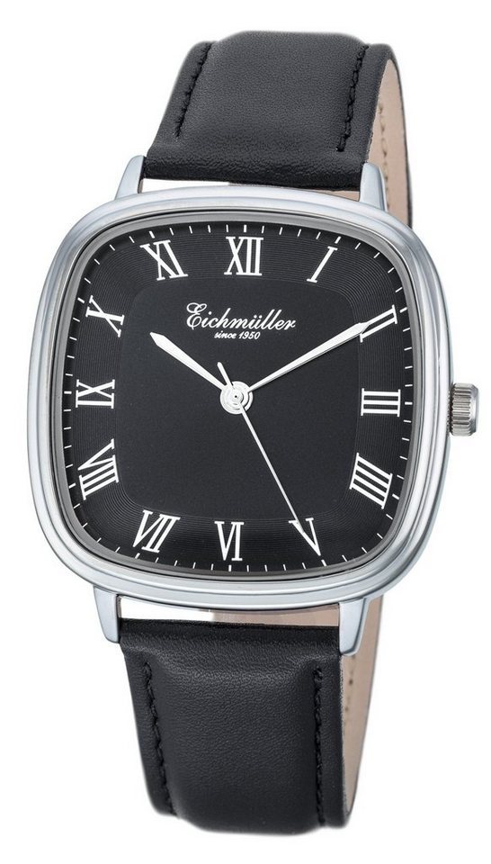 Eichmüller Quarzuhr Klassische Herrenuhr RE1145 Schwarz 39 mm von Eichmüller