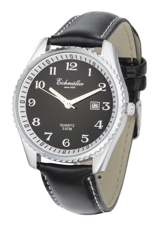 Eichmüller Quarzuhr RE1150 Sportliche Herrenuhr Schwarz 41 mm von Eichmüller