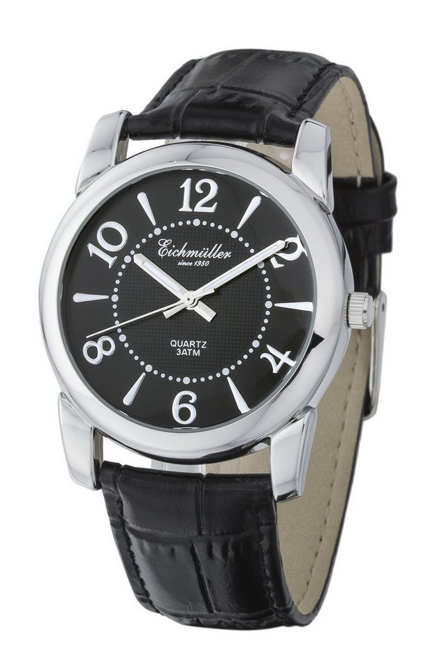 Eichmüller Quarzuhr RE1194 Elegante Herrenuhr Schwarz 40 mm von Eichmüller