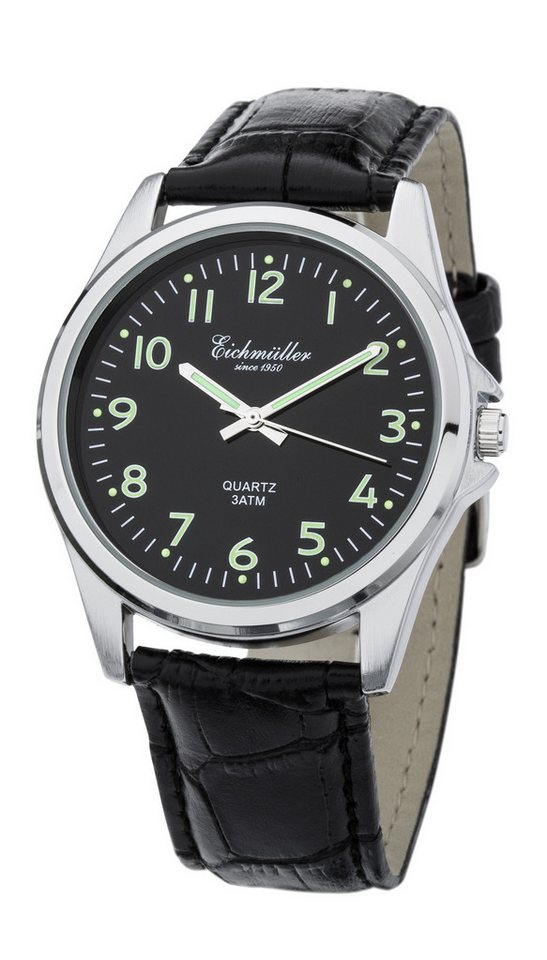 Eichmüller Quarzuhr RE1206 Sportliche Herrenuhr Schwarz 42 mm von Eichmüller