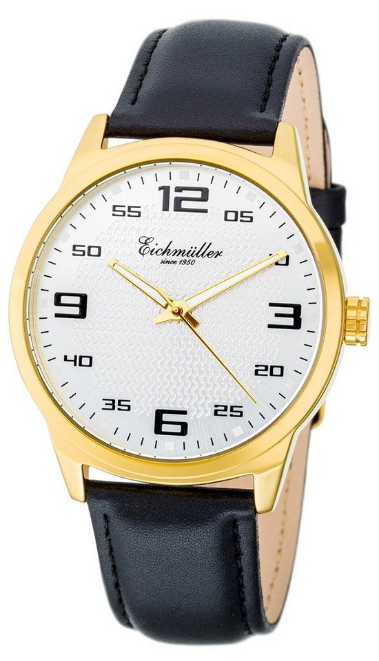 Eichmüller Quarzuhr Sportliche Herrenuhr RE1137 Goldfarben/Schwarz 40 mm von Eichmüller