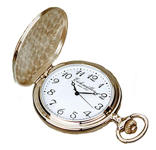 Eichmüller Savonnette Quartz Taschenuhr Messing aufklappbar mit Karabiner Kette von Eichmüller since 1950