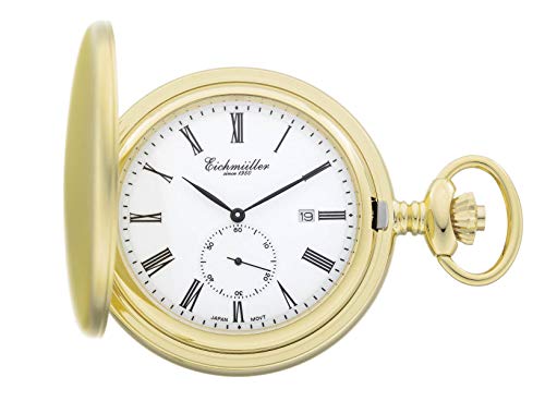 Eichmüller Since 1950 Taschenuhr Goldfarben Quarzwerk Kleine Sekunde Datum incl. Kette 8211-03 von Eichmüller since 1950