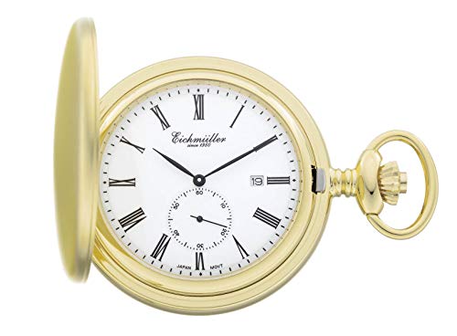 Eichmüller Since 1950 Taschenuhr Goldfarben Quarzwerk Kleine Sekunde Datum incl. Kette 8211-04 von Eichmüller