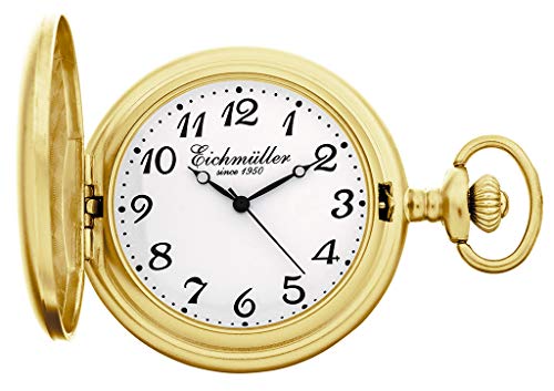 Eichmüller Taschenuhr Kette Analog klassisch Sackuhr Quarz gelbgoldfarben von Eichmüller