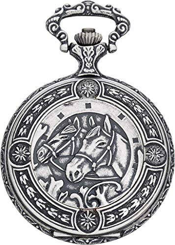 Eichmüller Taschenuhr Pferd/Pferde/Reiten 8202-02 mit Taschenuhrkette und Etui von Eichmüller since 1950