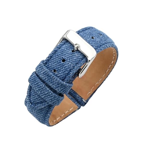 Eichmüller Uhrband Jeans Textilband in 20 & 22 mm Schwarz Blau Uhrenband Uhr (Blau (B62), 22 mm) von Eichmüller