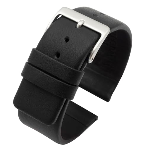 Eichmüller Uhrband Lederband Schwarz Wasserabweisend in 14/16/18/20/22 mm (16 mm) von Eichmüller