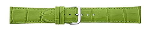 Eichmüller Uhrenarmband Lederband Kalbsleder Alligator-/Krokoprägung 12/14/16/18/20/22 mm (Grün, 18 mm) von Eichmüller