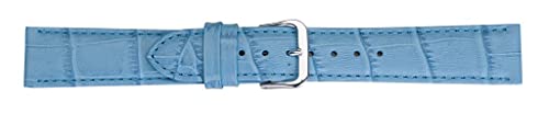 Eichmüller Uhrenarmband Lederband Kalbsleder Alligator-/Krokoprägung 12/14/16/18/20/22 mm (Hellblau, 14 mm) von Eichmüller