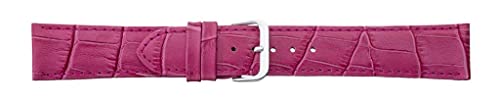 Eichmüller Uhrenarmband Lederband Kalbsleder Alligator-/Krokoprägung 12/14/16/18/20/22 mm (Pink, 18 mm) von Eichmüller