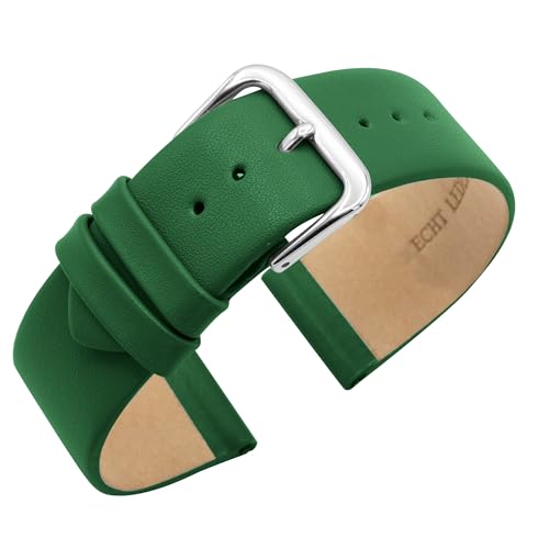 Eichmüller since 1950 Uhrenarmband Nahtlos Nappaleder Kalbsleder in 10/12/14/16/18/20 mm (Hellgrün, 16 mm) von Eichmüller since 1950