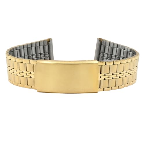 Eichmüller since 1950 Uhrenband Edelstahl in 12/14/16/18/20 mm Gliederband Silber Gold (Gold-PVD (003), 18 mm) von Eichmüller since 1950