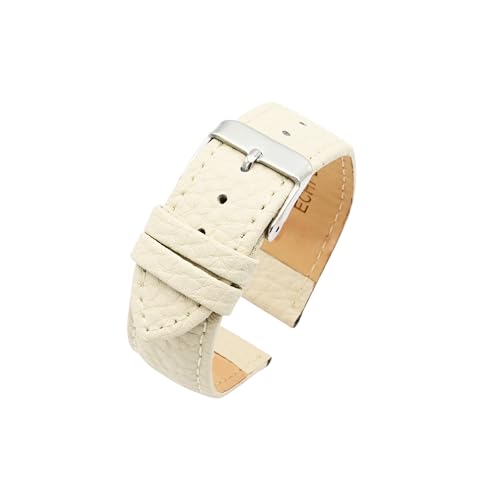 Eichmüller Uhrenband Leder in 18/20/22 mm Kalbsleder Büffel Narbung Lederband (Creme (0137), 20 mm) von Eichmüller since 1950