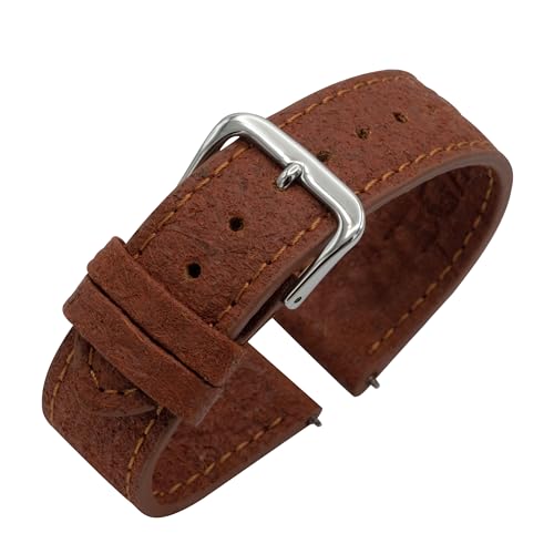 Eichmüller Uhrenband Vegan Lederimitat in 14/16/18/20/22 mm veganes Leder Uhrband (Braun (0632), 16 mm) von Eichmüller since 1950