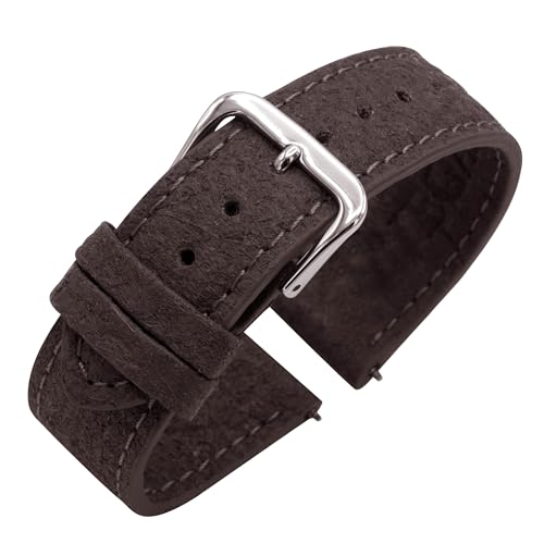 Eichmüller Uhrenband Vegan Lederimitat in 14/16/18/20/22 mm veganes Leder Uhrband (Dunkelbraun (0631), 18 mm) von Eichmüller since 1950