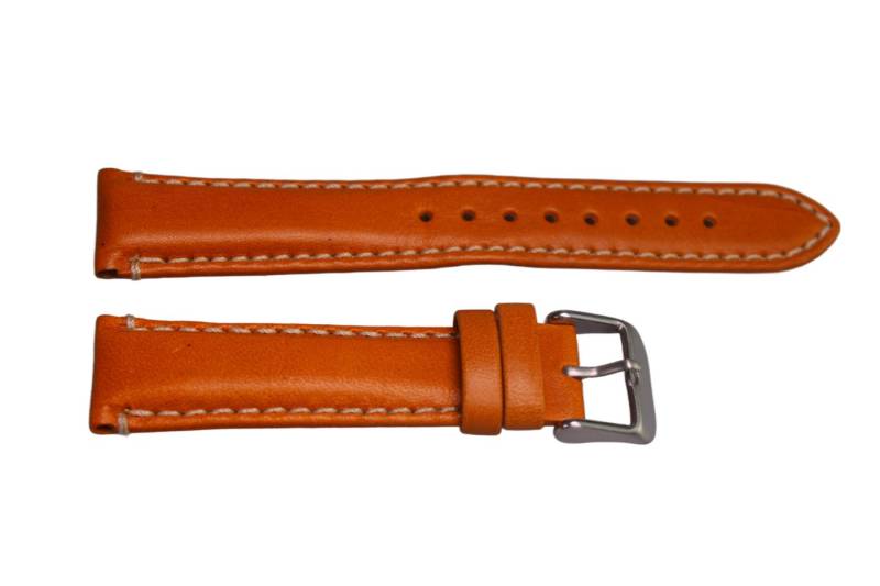 Eichmüller Uhrenring Uhrenband Orange 20 mm, (2-tlg), Echt Leder von Eichmüller