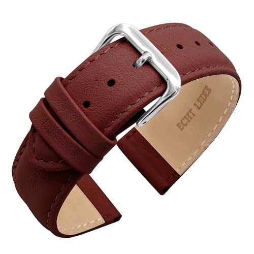 Eichmüller Verjüngendes Lederband in 14-22 mm Uhrenarmband mit Naht (14 mm, Cognac) von Eichmüller
