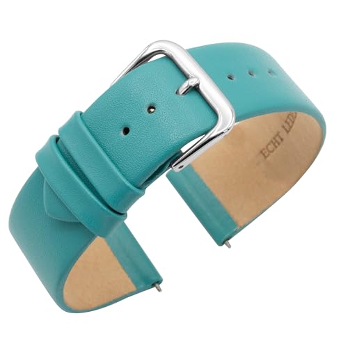 Eichmüller since 1950 Uhrenarmband Nahtlos Nappaleder Kalbsleder in 10/12/14/16/18/20 mm (Petrol, 16 mm) von Eichmüller since 1950