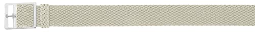 Eichmüller Uhrenarmband Perlon in 18/20 mm Textil Retro Geflochten Atmungsaktiv (Beige, 18 mm) von Eichmüller