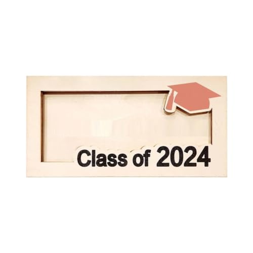 Eieenotee 2024 Personalisierter Abschluss-Geldgeschenkhalter, Individueller Hölzerner Abschluss-Geldhalter, Kartenbox, Jahrgang 2024, Hellbraun von Eieenotee